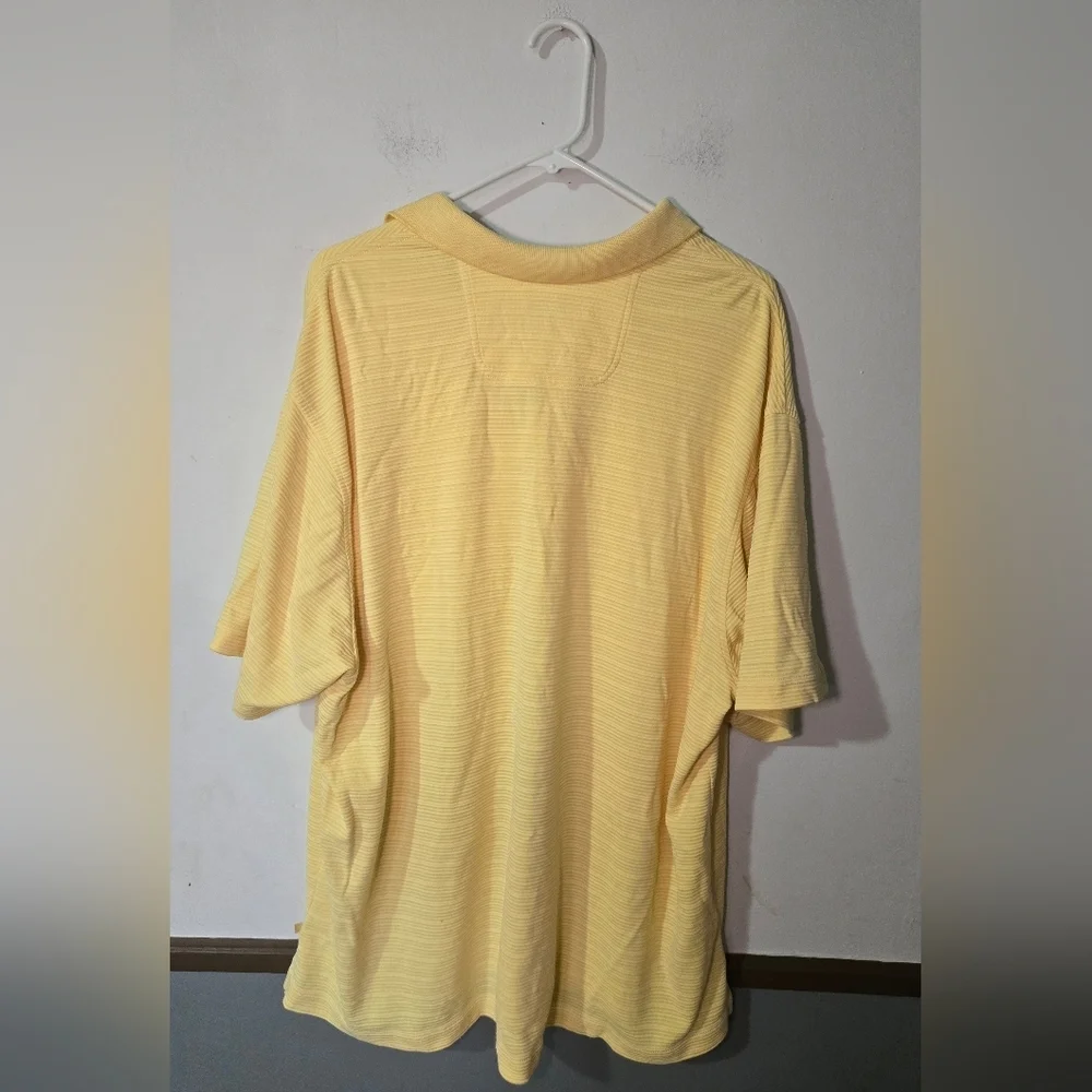Tommy Bahama Polo Shirt Mens Size XXL Yellow Stripes Short Sleeve Collar 2XL - Picture 2 of 6